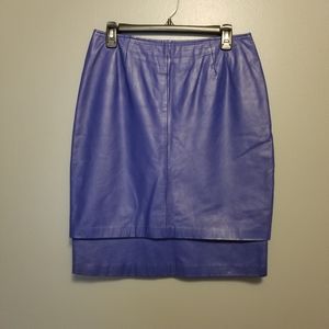 VTG 80'S SIENA NEW YORK royal blue leather skirt size 10